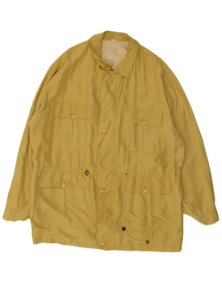 Vintage Herre Utility Jacket UK 44 2XL Gul Silke