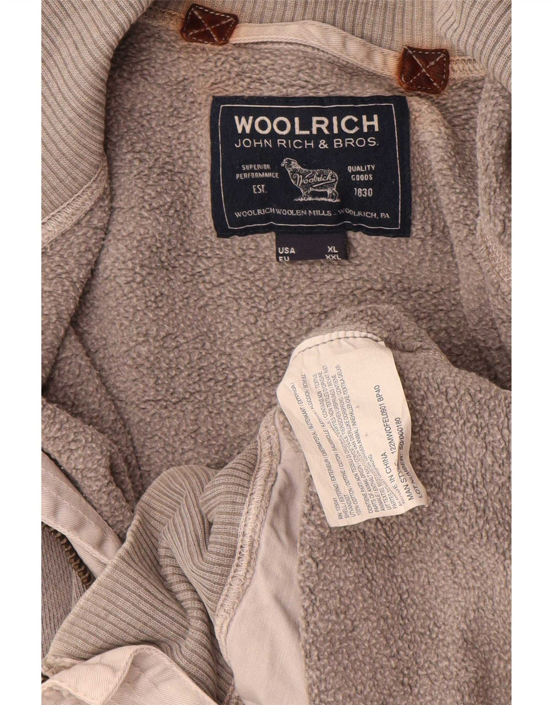 Woolrich Herre træningsdragt topjakke 2XL grå bomuld