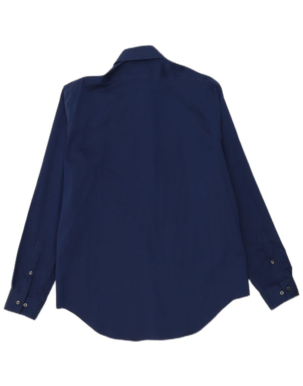 Calvin Klein Herre Slim Fit skjorte UK 16 1/2 Large Navy Blue Cotton