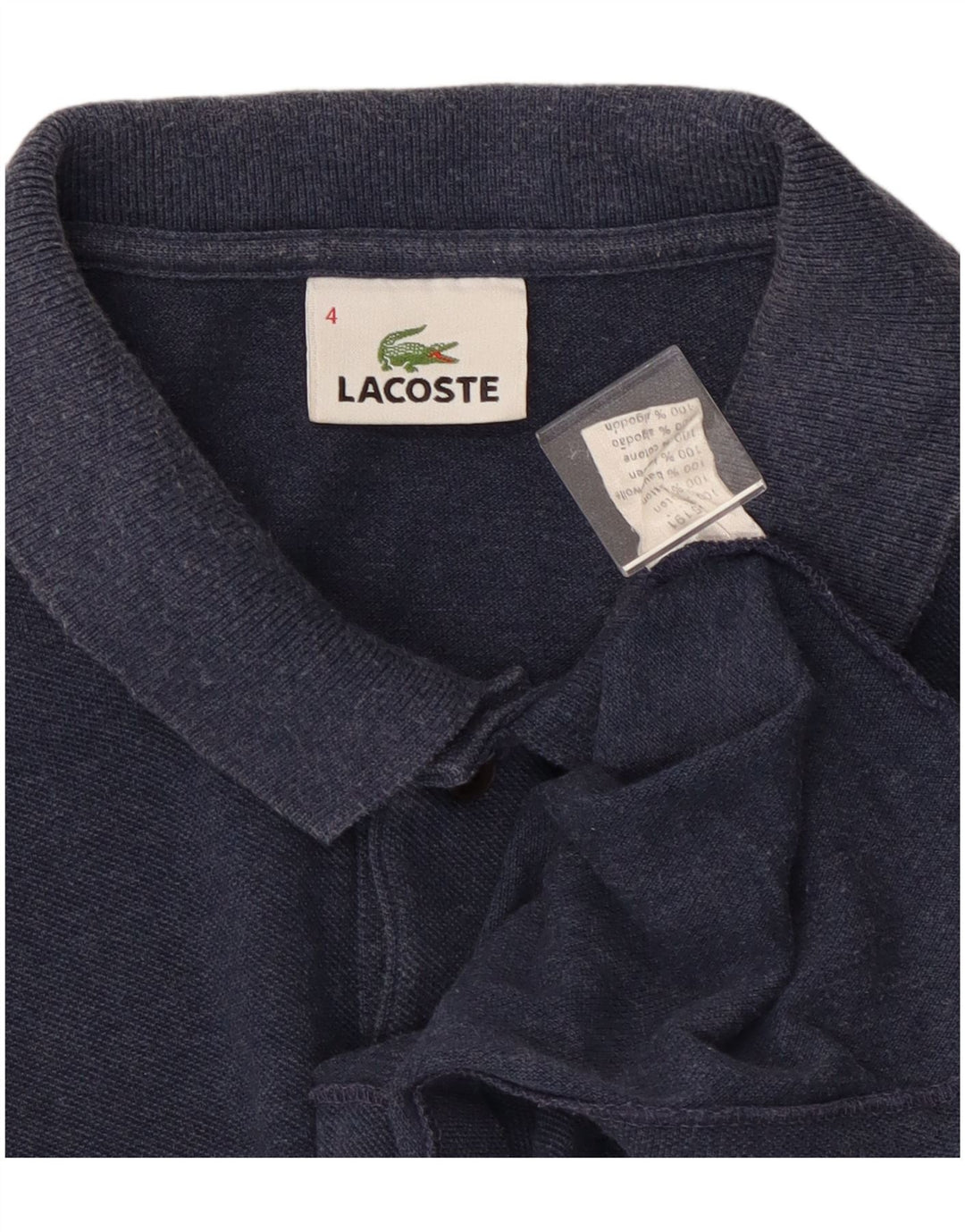 Lacoste herre poloshirt størrelse 4 Medium marineblå bomuld