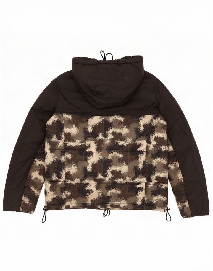 Champion Herre Pullover Polstret Jakke UK 38 Medium Sort Camouflage