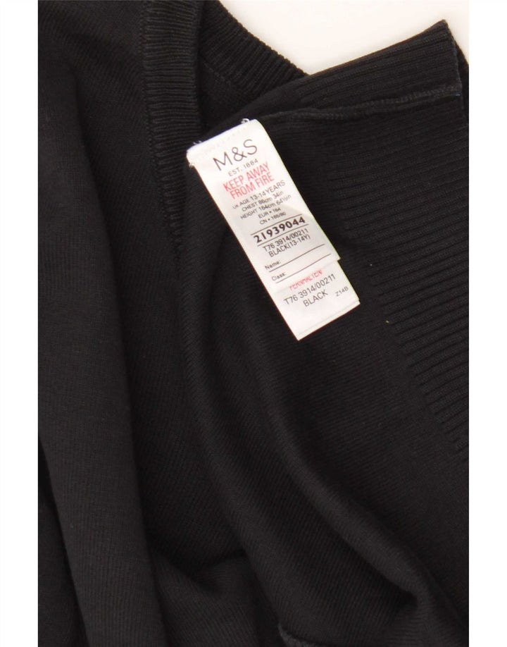 Marks & Spencer Boys V-hals sweater 13-14 år sort bomuld