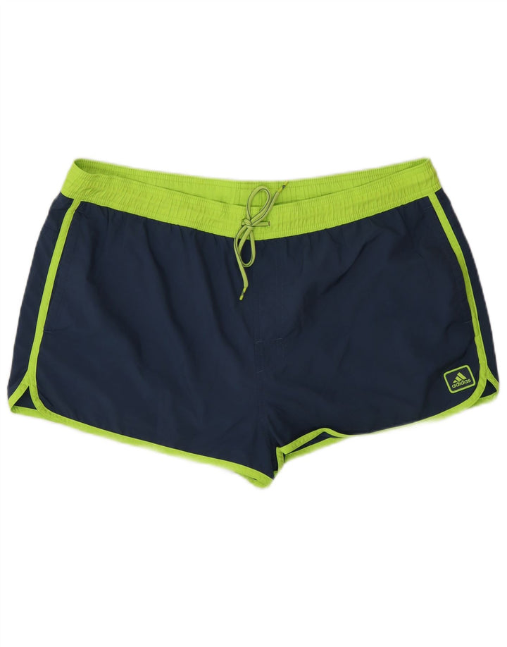 Adidas Herre Sportshorts Large Navy Blue Colourblock Polyester