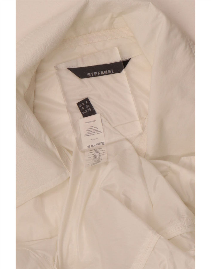 Stefanel Womens Bomber Jacket EU 38 Medium White Nylon