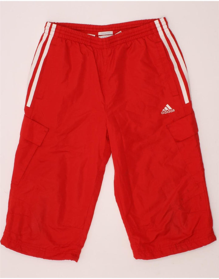 ADIDAS Boys Clima Proof Bermuda Sport Shorts 9-10 Years  Red Polyacrylic Vintage Adidas and Second-Hand Adidas from Messina Hembry 
