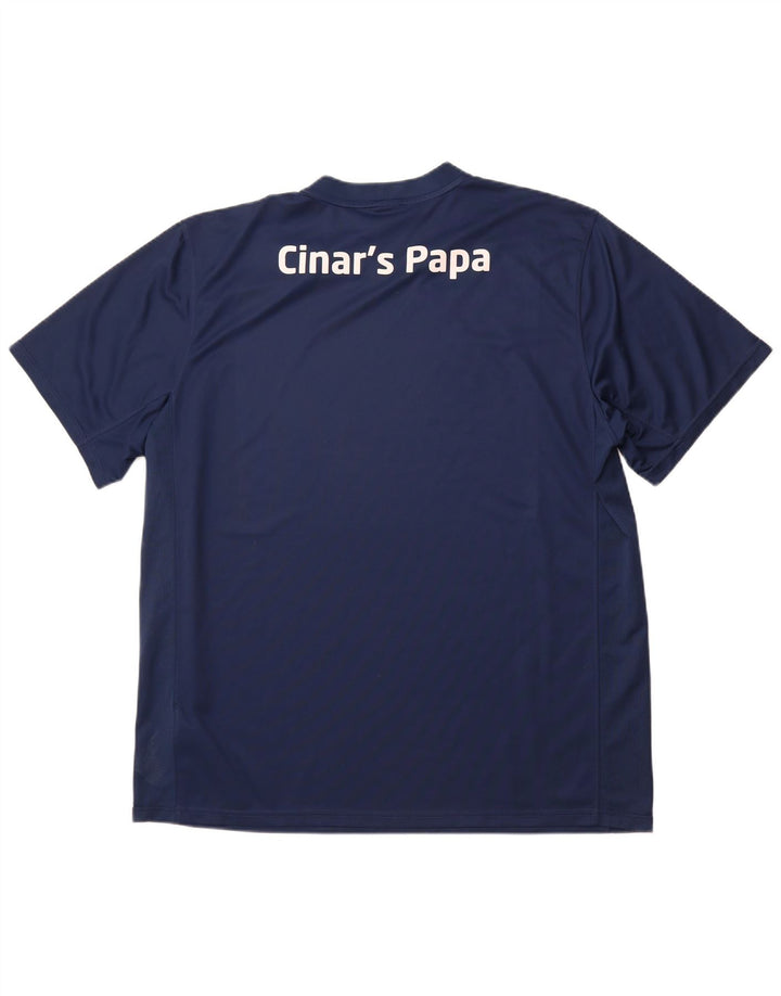 NIKE herre Dri Fit grafisk T-shirt top 2XL marineblå polyester