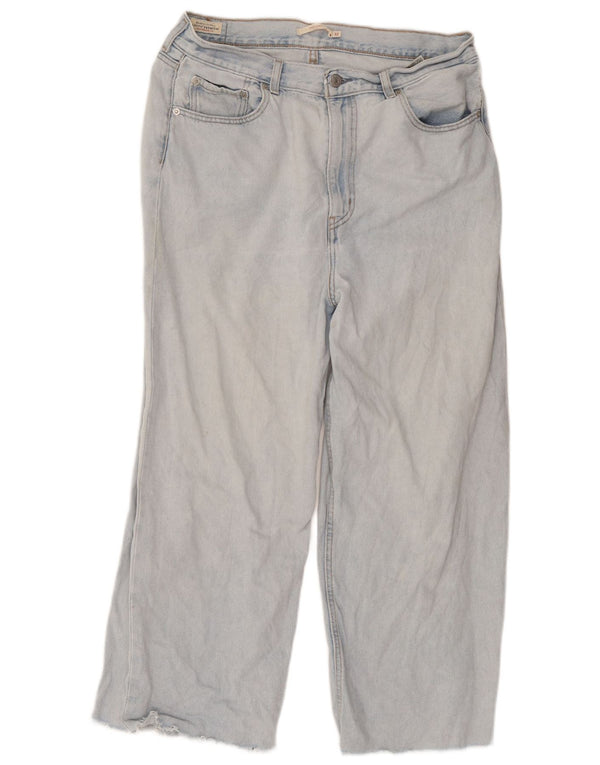 Levi's Womens Crop Højtaljede løse jeans W32 L25 blå bomuld