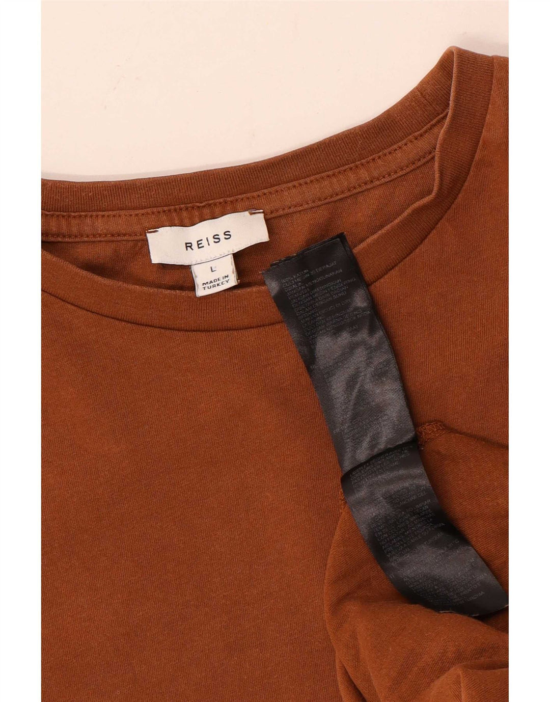 Reiss Dame T-Shirt Top Stor Brun Bomuld