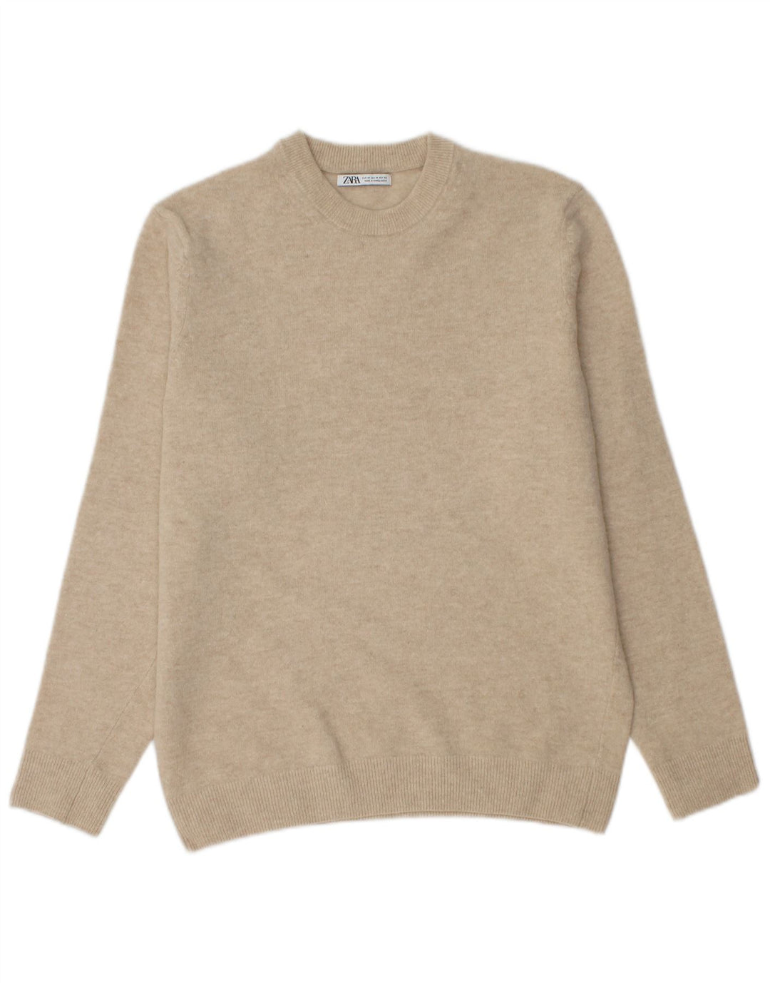Zara Herre sweater med rund hals, medium beige