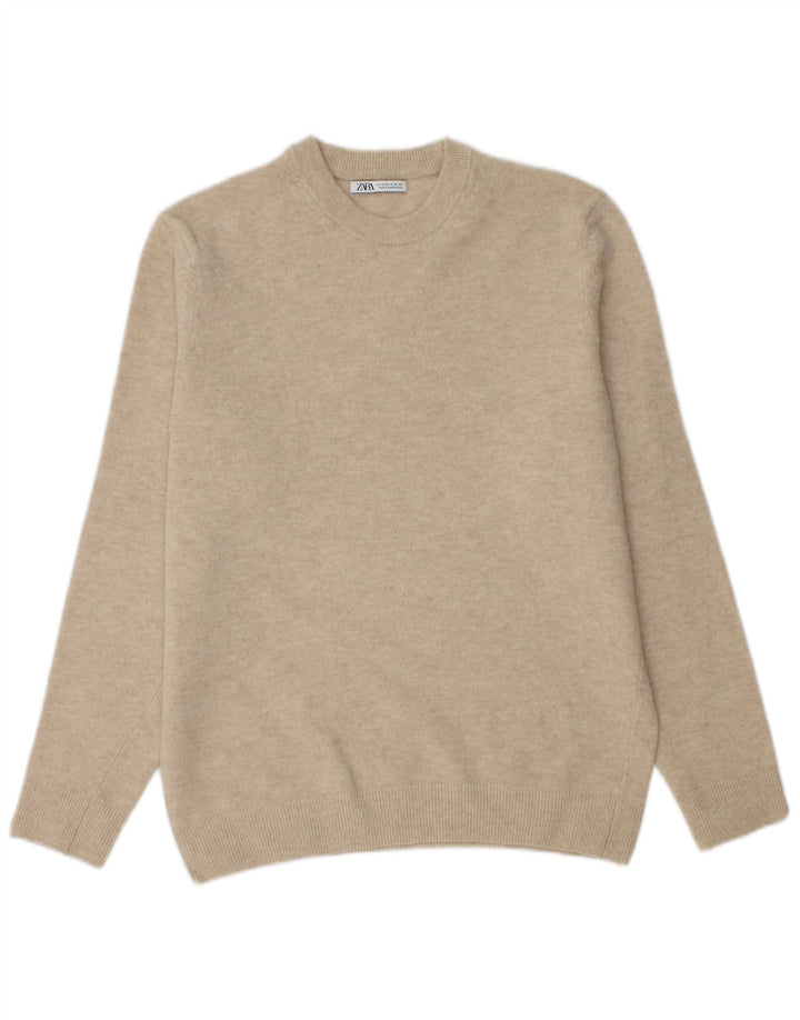 Zara Herre sweater med rund hals, medium beige