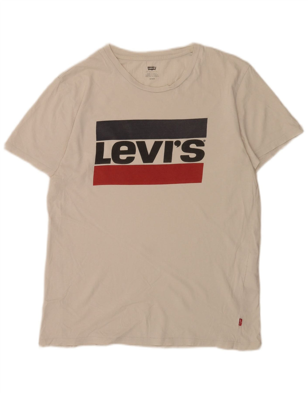 Levi's Herre grafisk T-shirt Top Medium White Colourblock Bomuld