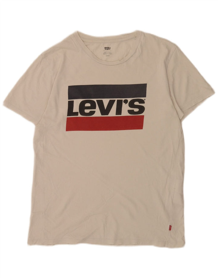Levi's Herre grafisk T-shirt Top Medium White Colourblock Bomuld