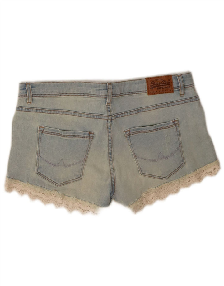 Superdry denimshorts til kvinder W28 mellemblå bomuld