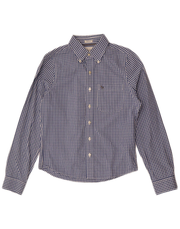 Abercrombie & Fitch Herre Muscle Shirt Small Blue Gingham