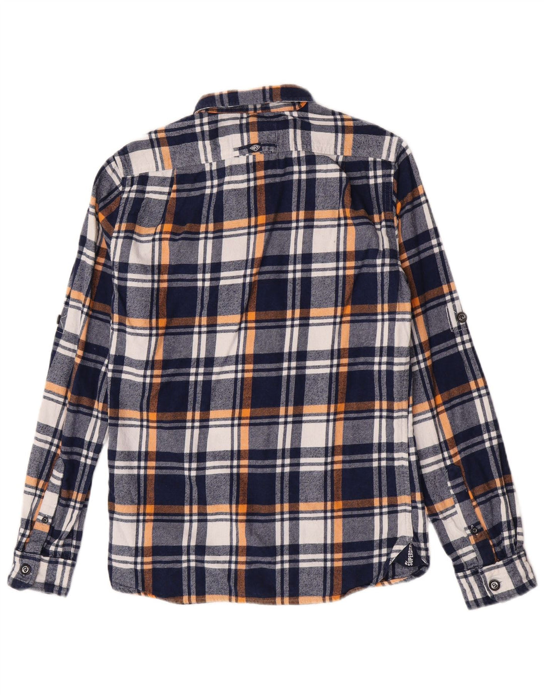 Superdry Flanelskjorte til mænd, medium marineblå ternet bomuld