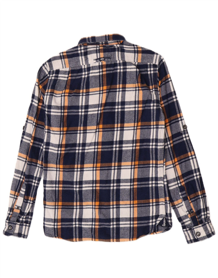 Superdry Flanelskjorte til mænd, medium marineblå ternet bomuld