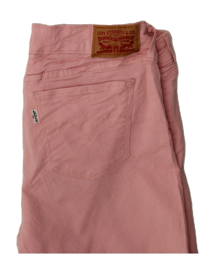 LEVI'S Womens 711 Denim Shorts W28 Medium Pink Cotton Vintage Levi's and Second-Hand Levi's from Messina Hembry 