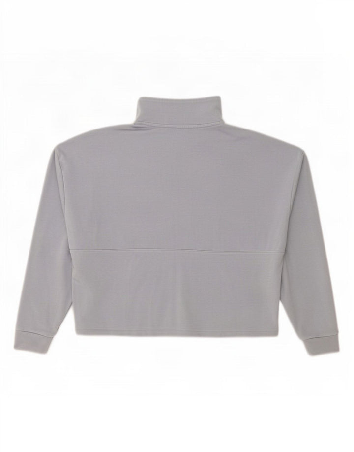 Under Armour Dame Oversized Zip Neck Sweatshirt Jumper UK 10 Small Grey