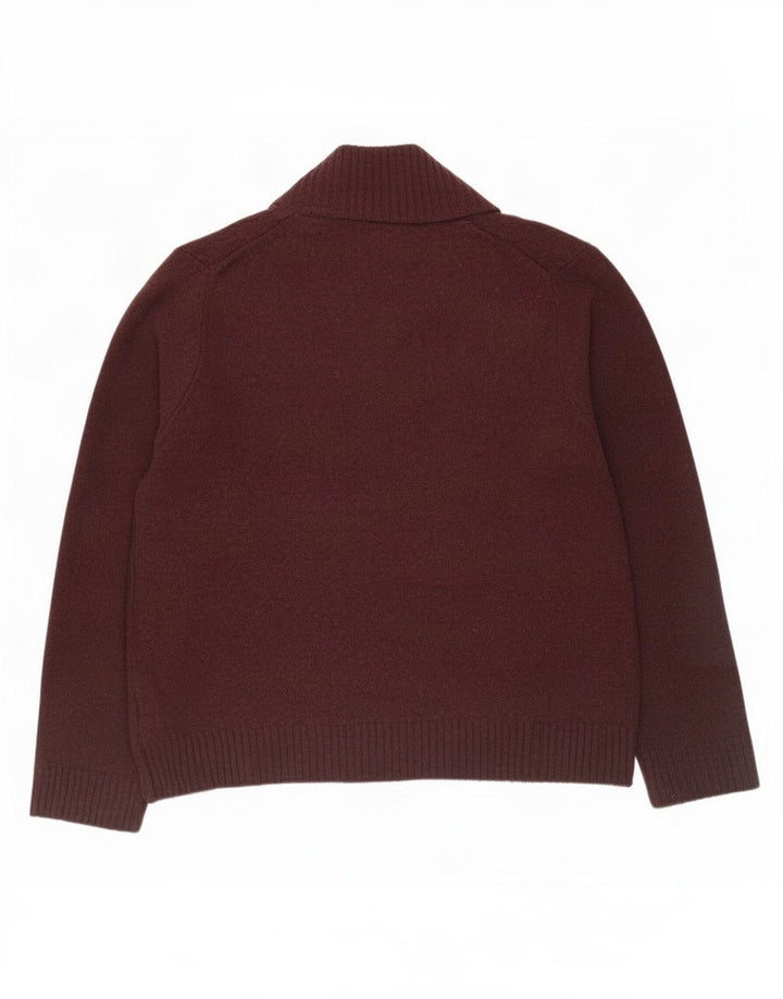 Marks & Spencer Herre sweater med lynlåshals Medium Bourgogne uld