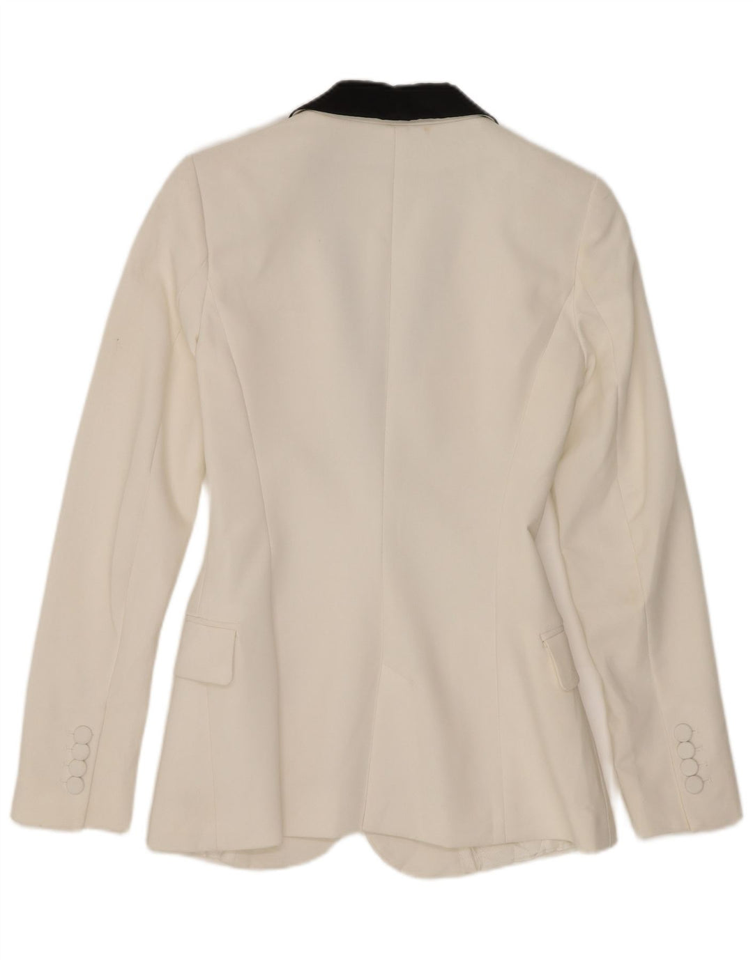 Zara Dame 2-knaps blazerjakke UK 6 XS Hvid Colourblock Polyester