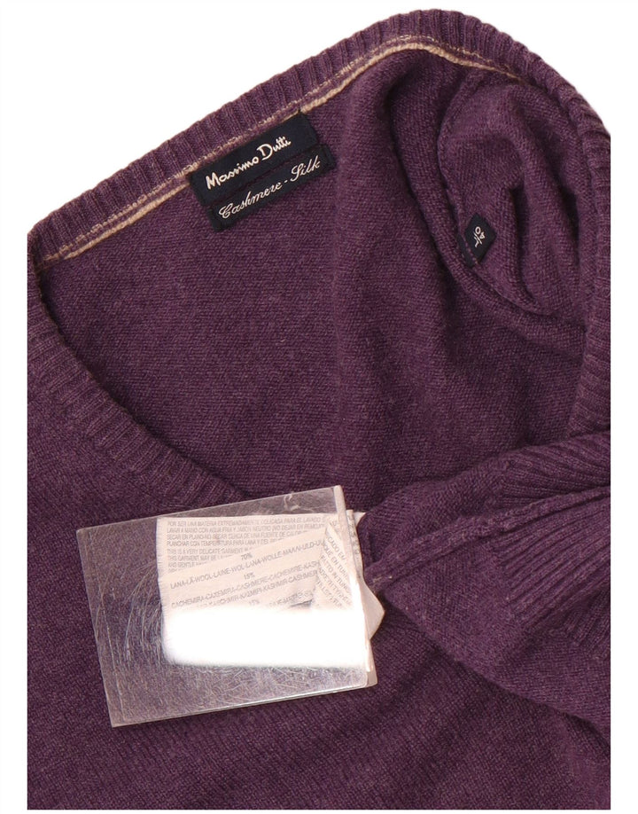 Massimo Dutti Herre V-hals sweater Stor lilla uld