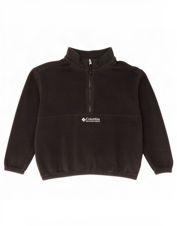 Columbia Womens Zip Neck Fleece Jumper UK 16 Large Black Polyester