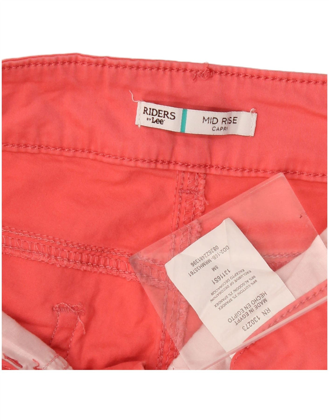 LEE Womens Riders Mid Rise Capri Bukser US 8 Medium W30 L18 Red Bomuld