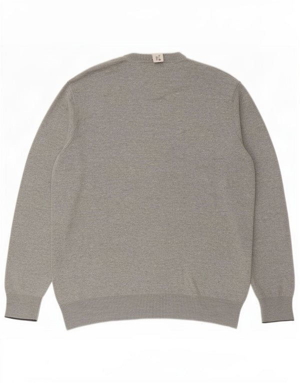 Timberland Herre V-hals sweater XL Grå Flecked Bomuld