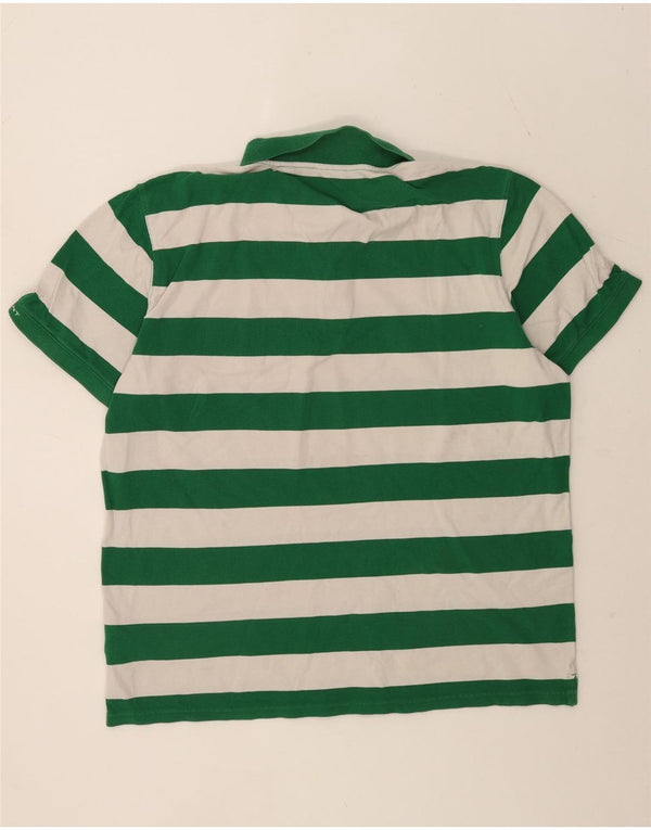 Gant Mens Polo Shirt 3XL Green Striped Cotton