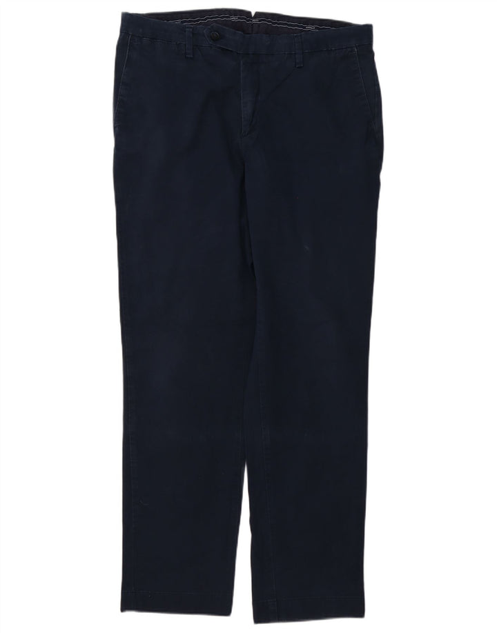 Hackett Straight Chino-bukser til mænd W34 L32 Marineblå bomuld