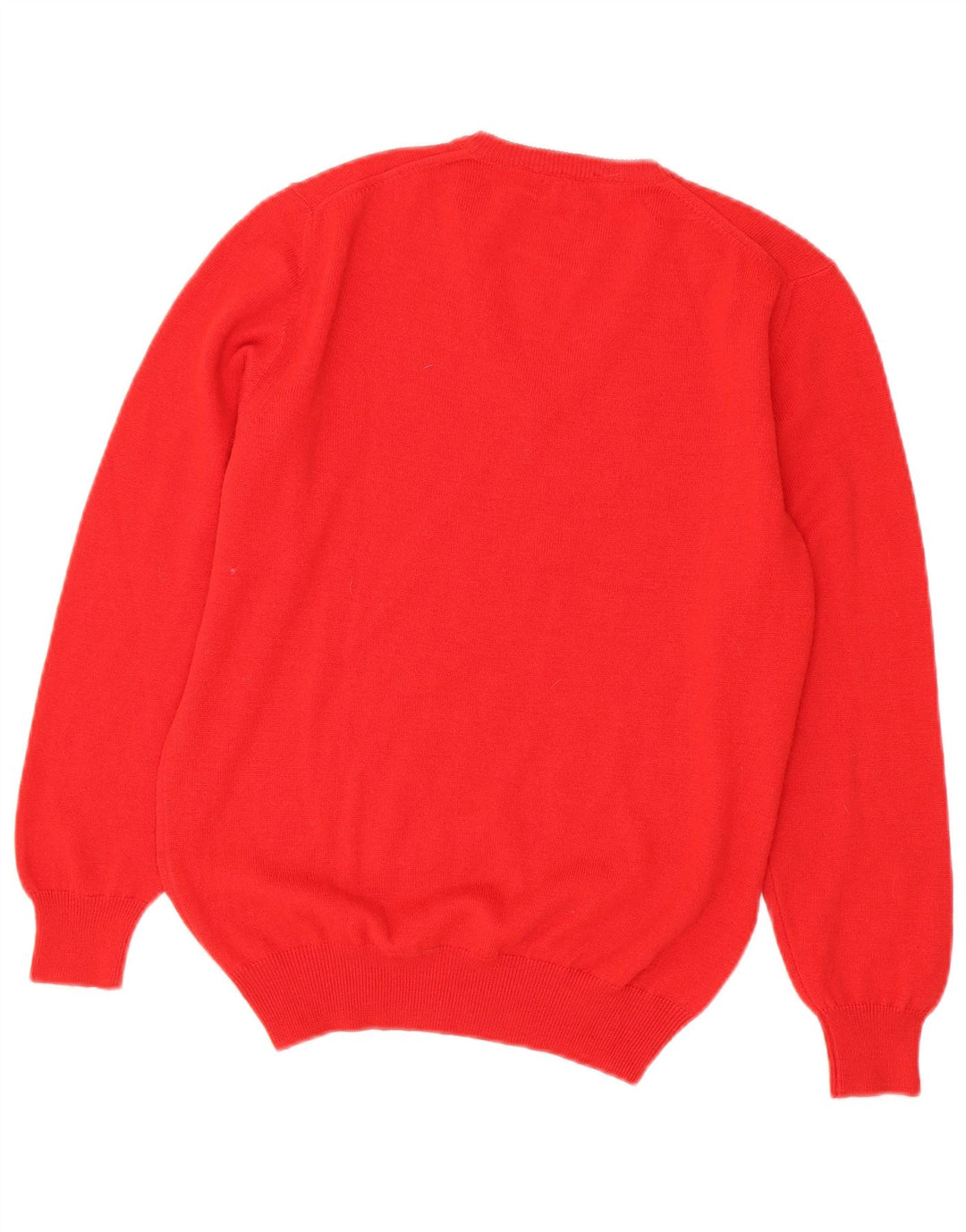 Vintage Dame V-hals sweater IT 46 Stor Rød Akryl