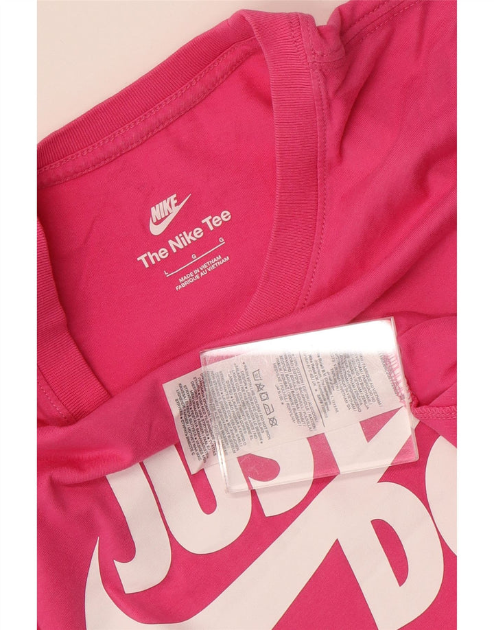 NIKE Grafisk T-shirt top til mænd Stor Pink Bomuld