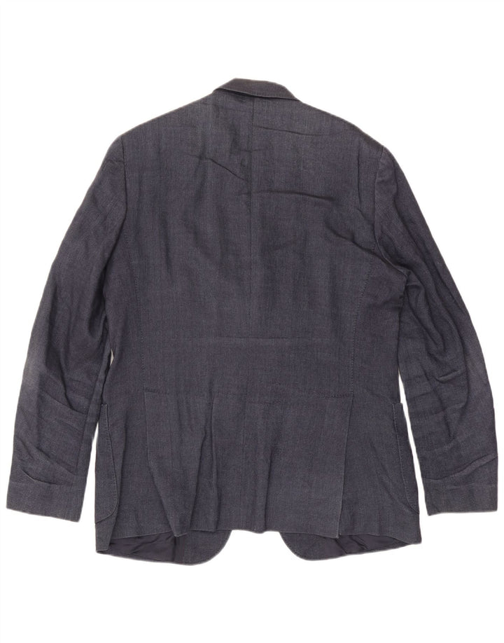 MASSIMO DUTTI Herre 3-knaps blazerjakke EU 54 XL Marineblå Uld