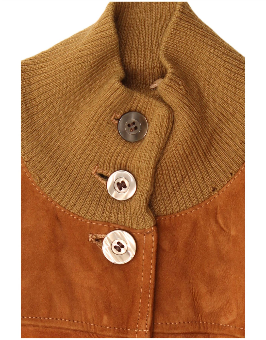 Vintage dame ruskind bomberjakke IT 48 XL brunt læder