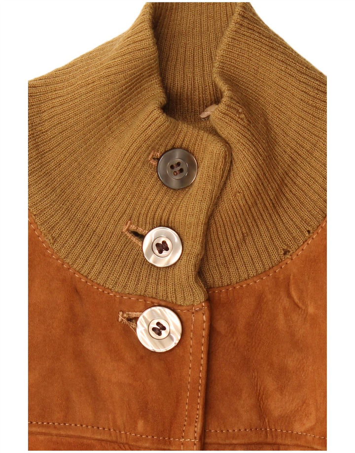 Vintage dame ruskind bomberjakke IT 48 XL brunt læder