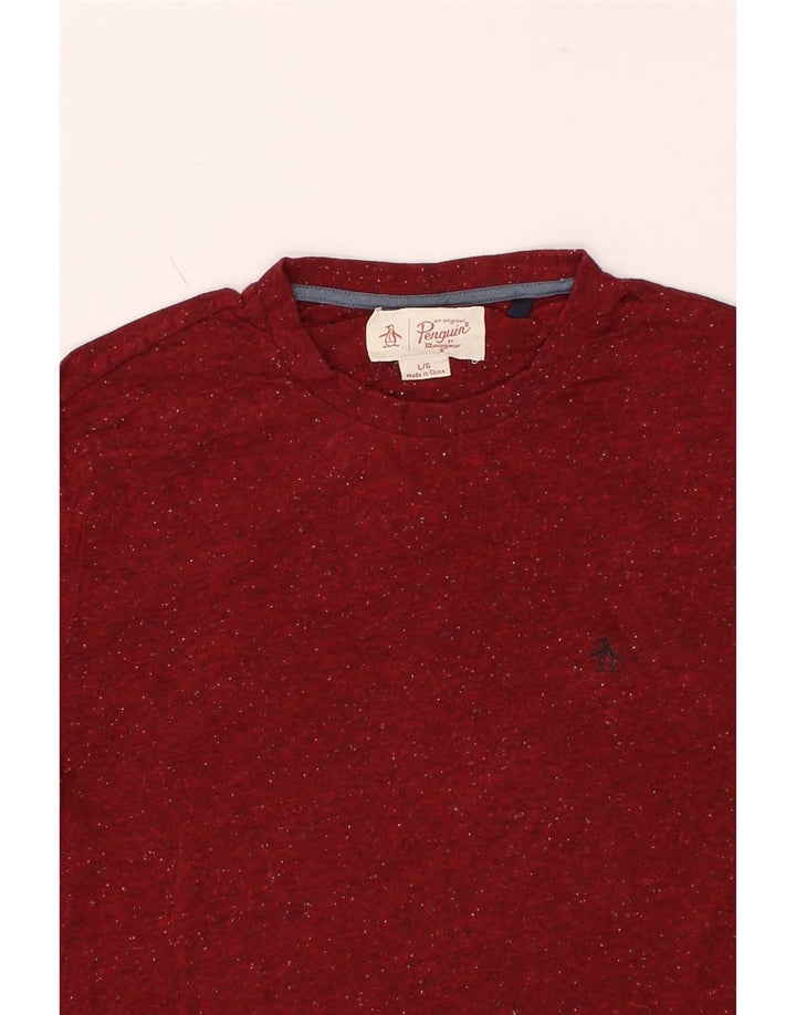 PENGUIN Mens T-Shirt Top Large Red Flecked Cotton Vintage Penguin and Second-Hand Penguin from Messina Hembry 