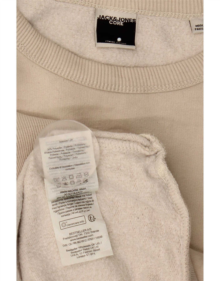 Jack & Jones Sweatshirt til mænd, lille beige bomuld