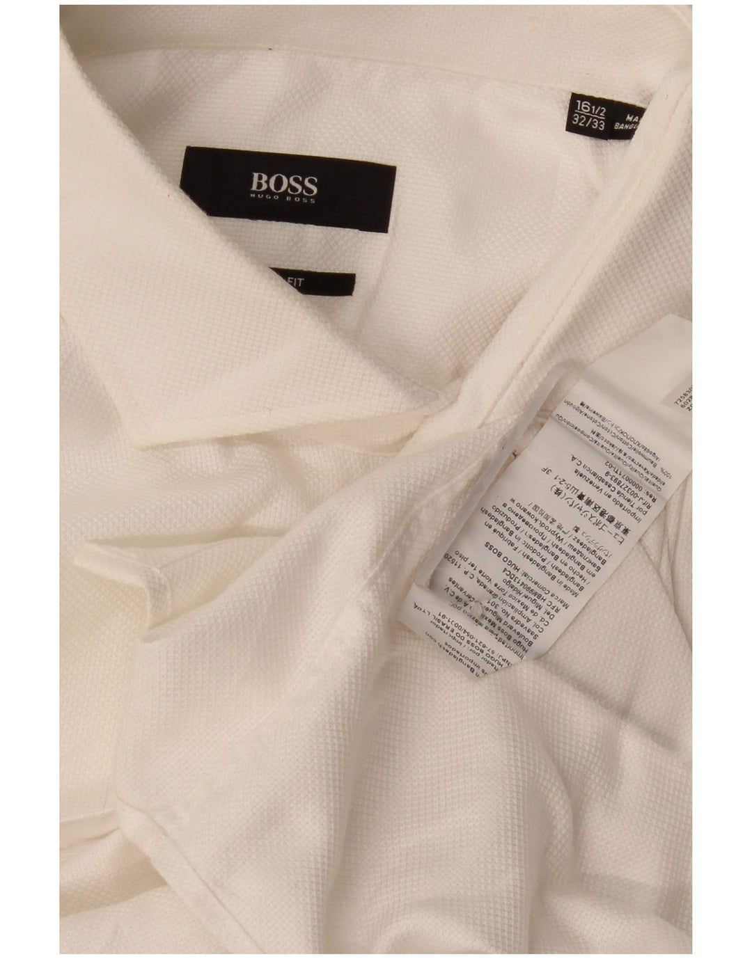 Hugo Boss Herre høj skjorte str. 16 1/2 Large White Cotton