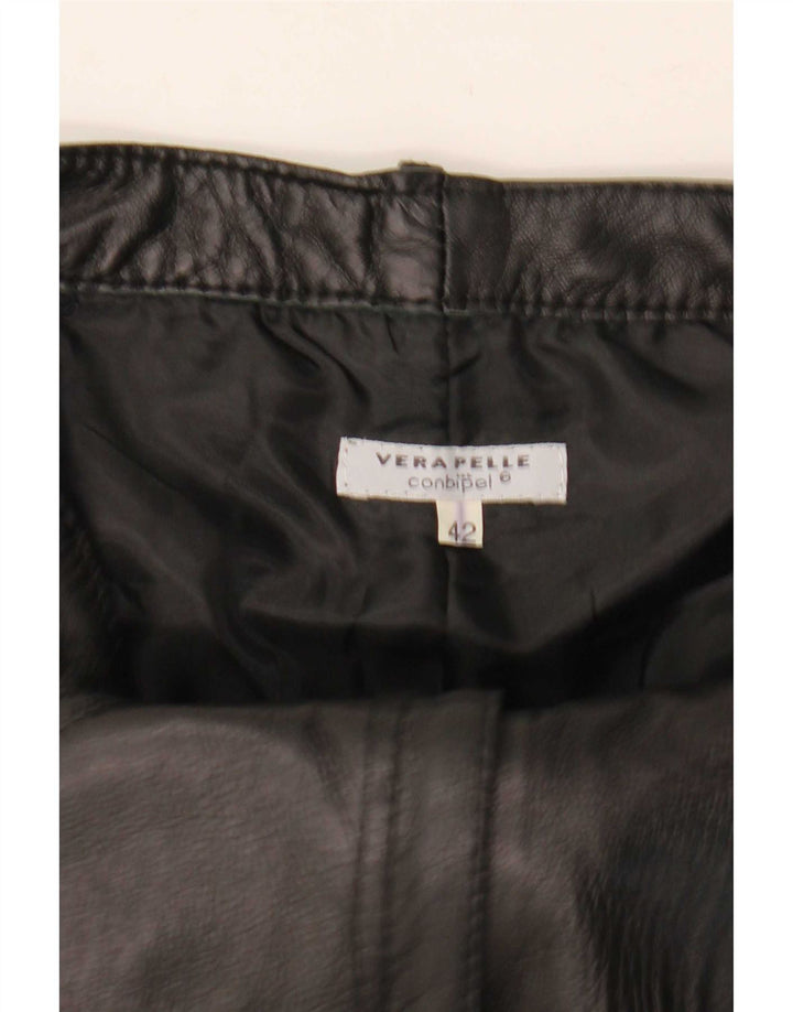 Conbipel Dame Lige Læderbukser IT 42 Medium W27 L30 Sort