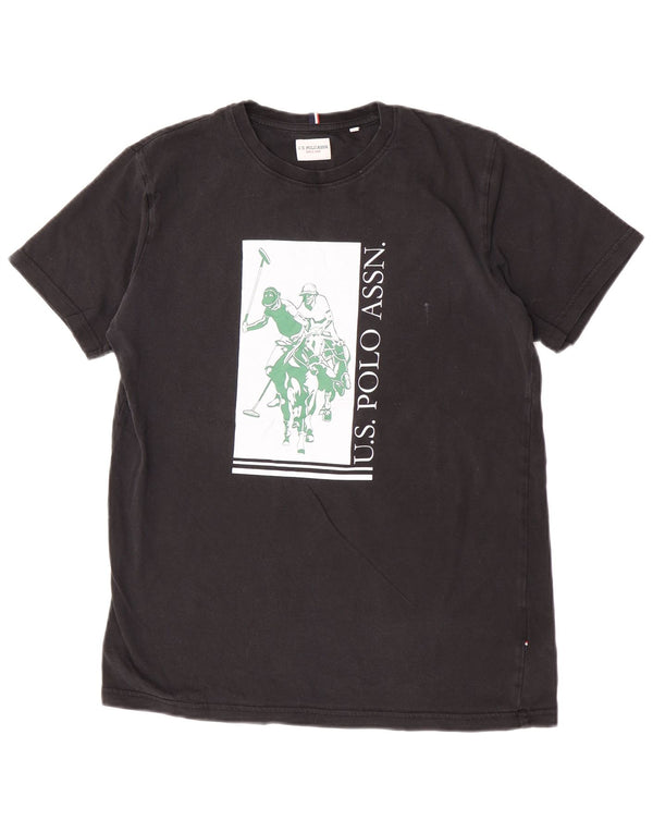 U.S. Polo Assn. Drenge Grafisk T-Shirt Top 15-16 år Sort Bomuld