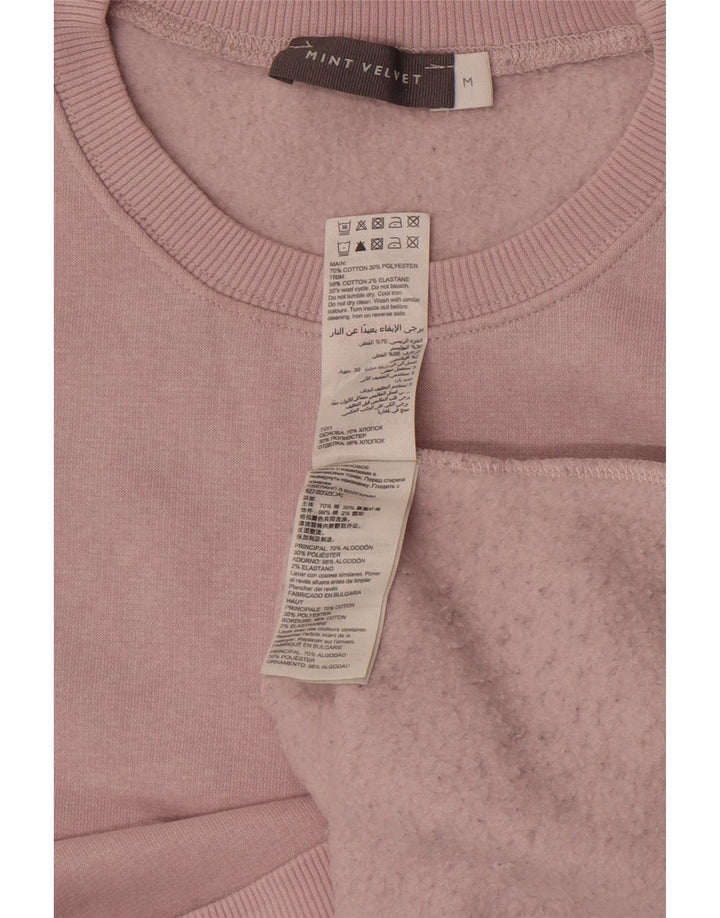 MINT FLØJEL Dame Sweatshirt Jumper UK 14 Medium Pink Colourblock