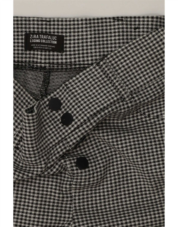 Zara Dame Trafaluc Leggings UK 8 Small Black Gingham
