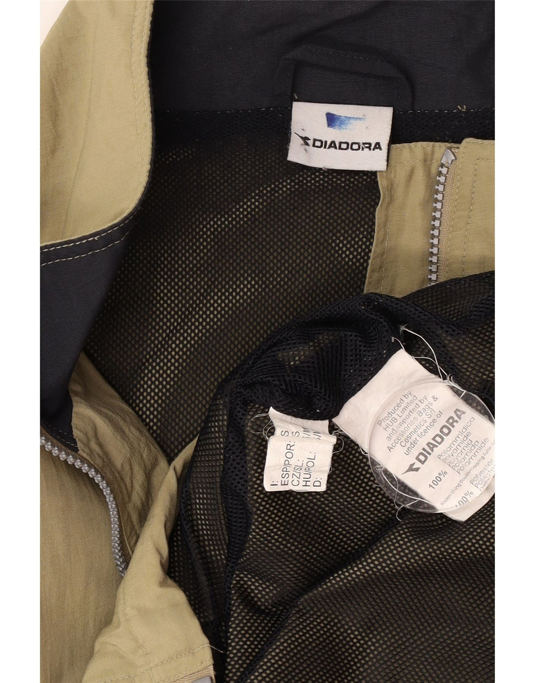 Diadora Herre Loose Fit regnjakke UK 36 Small Khaki Polyamid