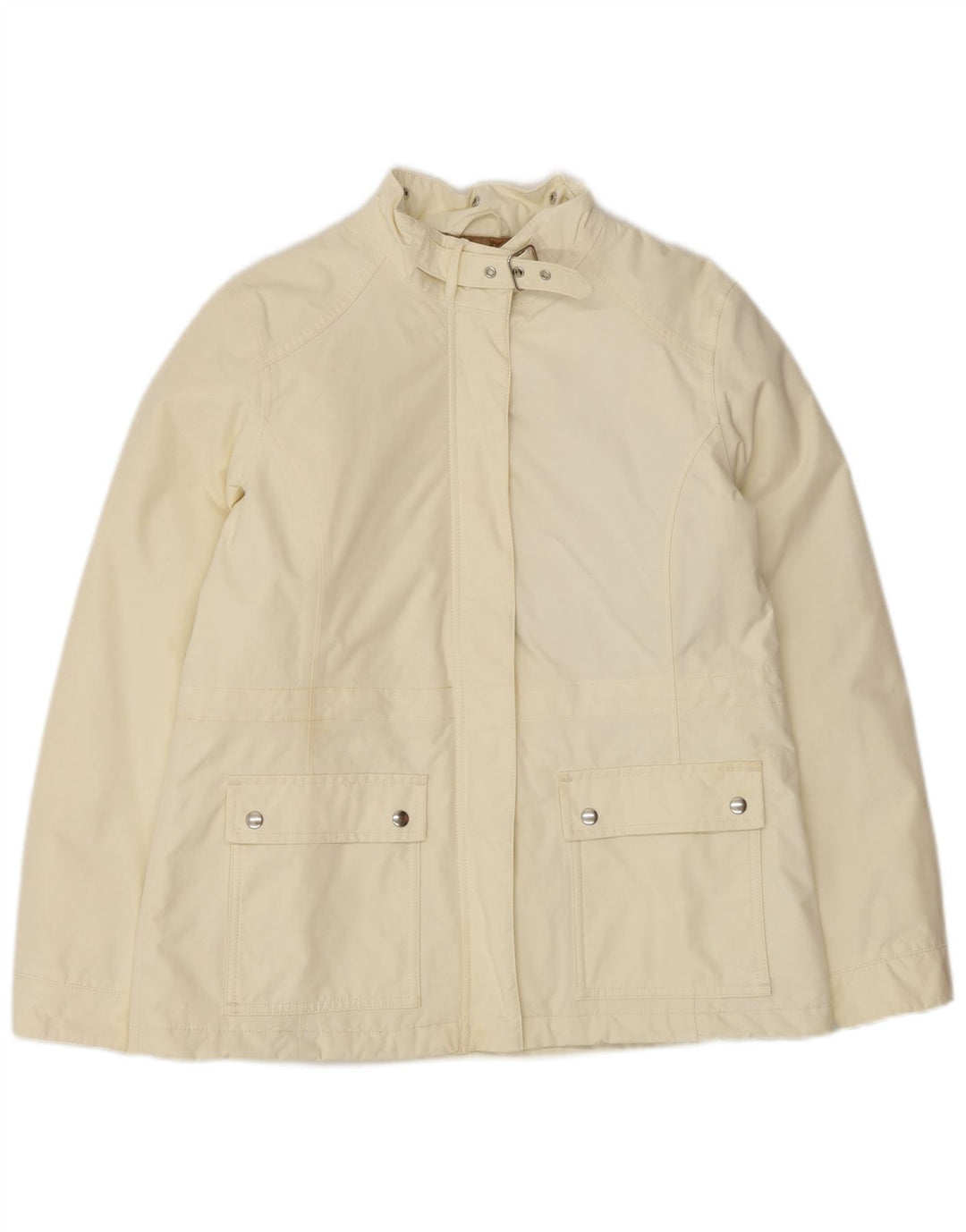 Lands End Dame Oversized Windbreaker Jacket UK 10 Small Off White Nylon