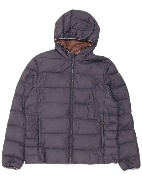 Fred Perry Herre hættepolstret jakke UK 44 2XL marineblå nylon