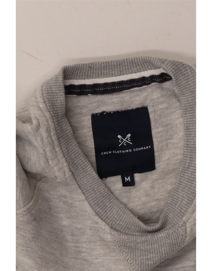 CREW CLOTHING Mens Graphic Sweatshirt Jumper Medium Grey Cotton Vintage Crew Clothing and Second-Hand Crew Clothing from Messina Hembry 