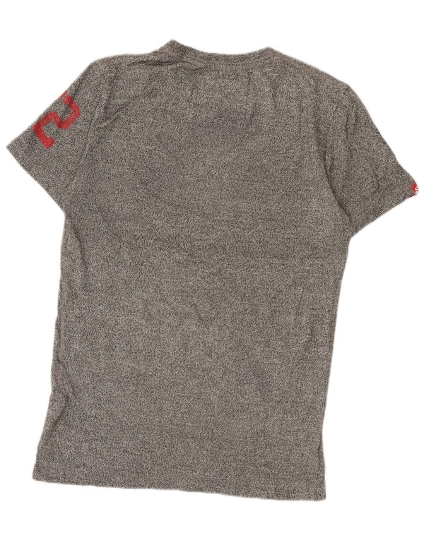 Superdry Grafisk T-shirt top til mænd, lille grå flækket bomuldssport