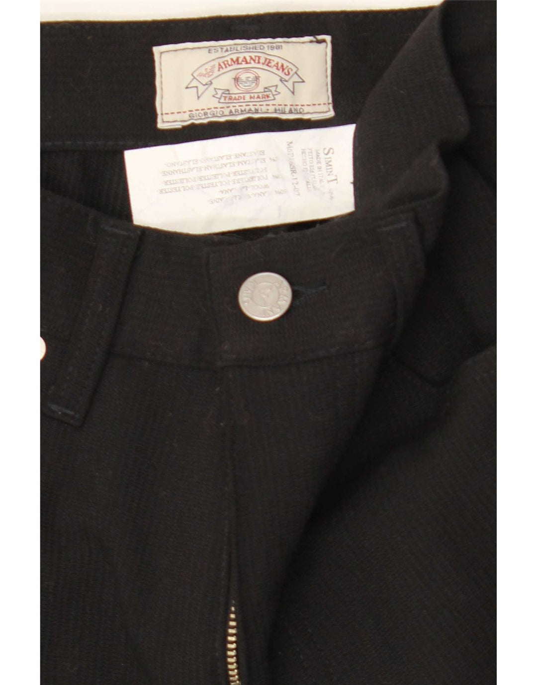 Armani Dame Slim Casual Bukser W31 L31 Sort Uld