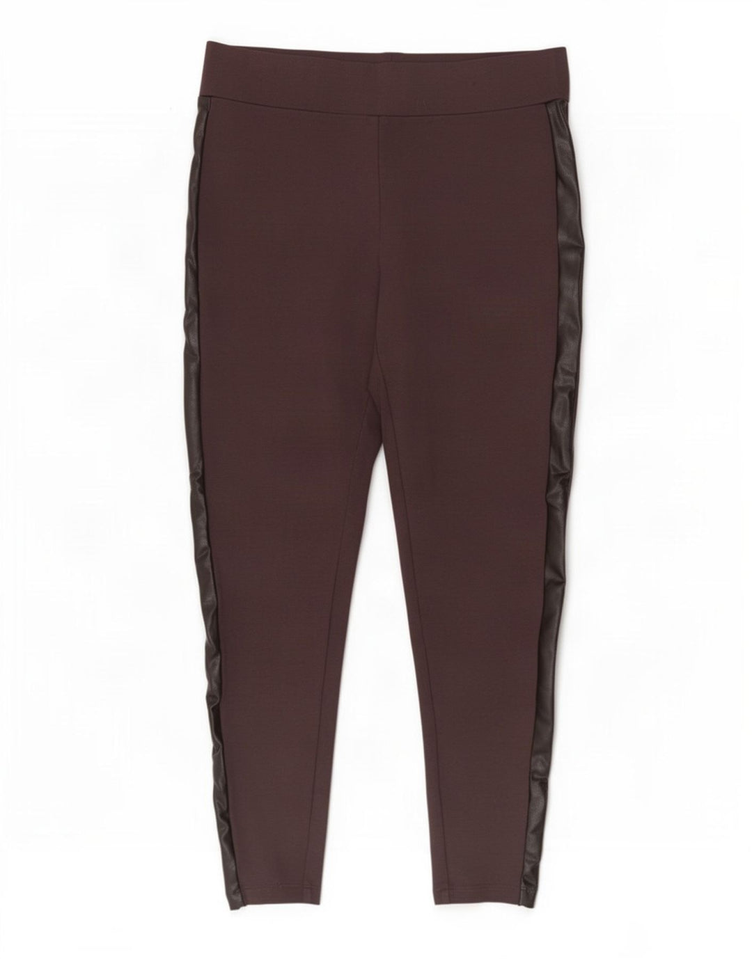 Marks & Spencer Womens Crop Leggings UK 12 Medium Burgundy Viscose