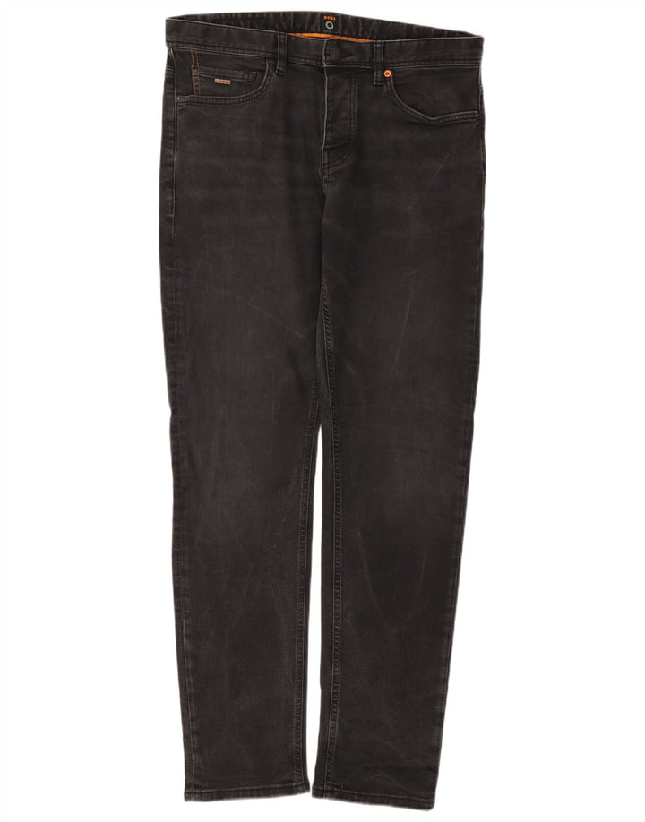 Hugo Boss Mens Tapered Jeans W34 L32 Grey Cotton
